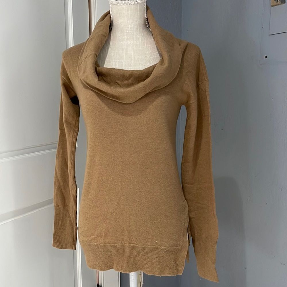 J Crew cow neck sweater NWT and gold snaps on one side